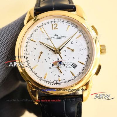 Perfect replica Jaeger-LeCoultre white dial Swiss mechanical men's watch 42mm 